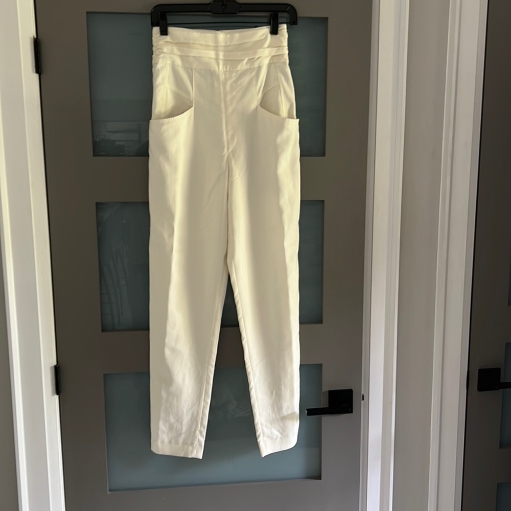 Isabel Marant high waisted cream tuxedo pants